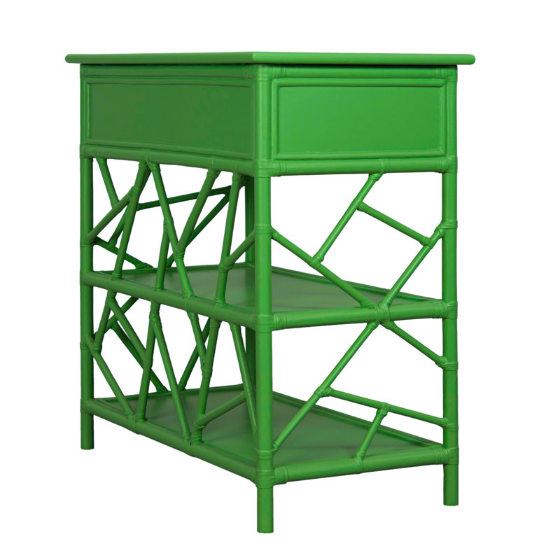 End Table with Storage, Bright Green