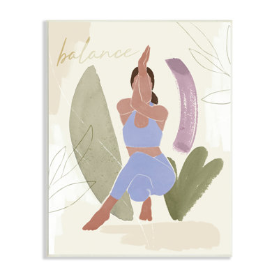 Coups de pinceau «Balance Yoga Fitness» par Victoria Barnes - impression