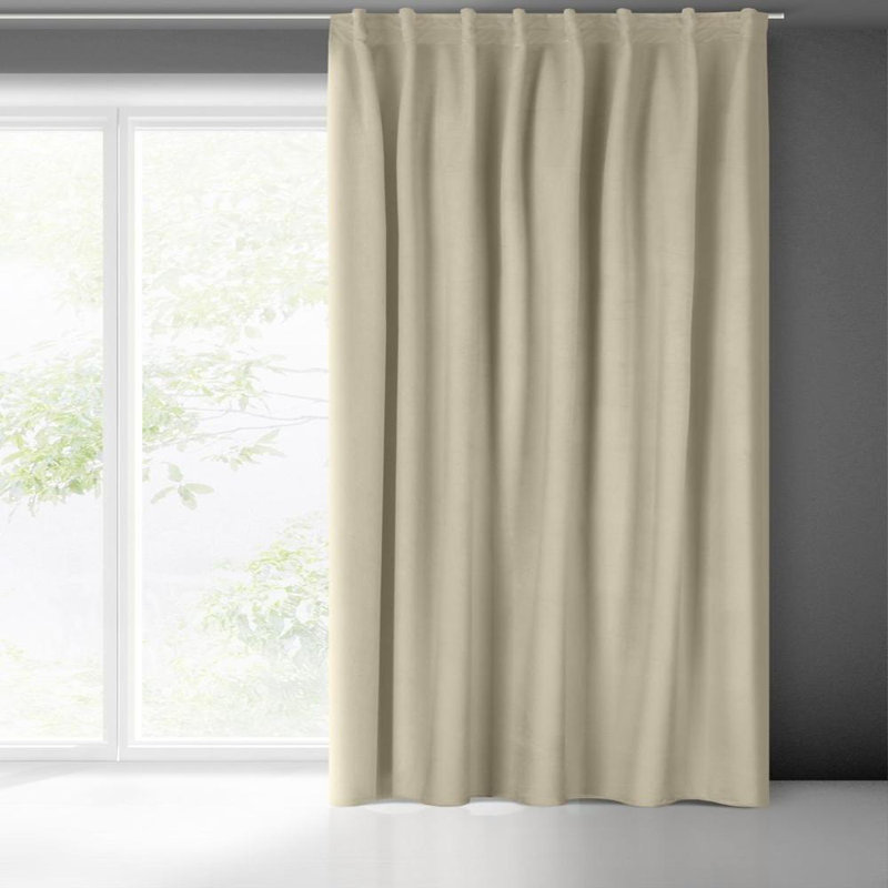 Madlen Blackout Single Curtain, Beige Tape