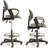 Backed Adjustable Height Ergonomic Lab Stool with Footring Wheels