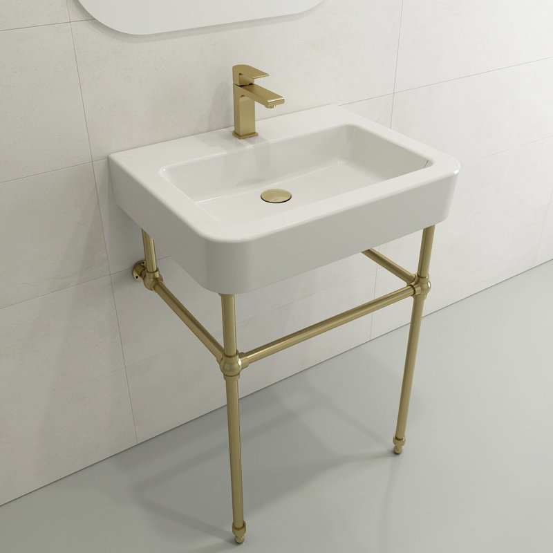 Parma 25.59'' L Bathroom Sink, White, Single-Hole