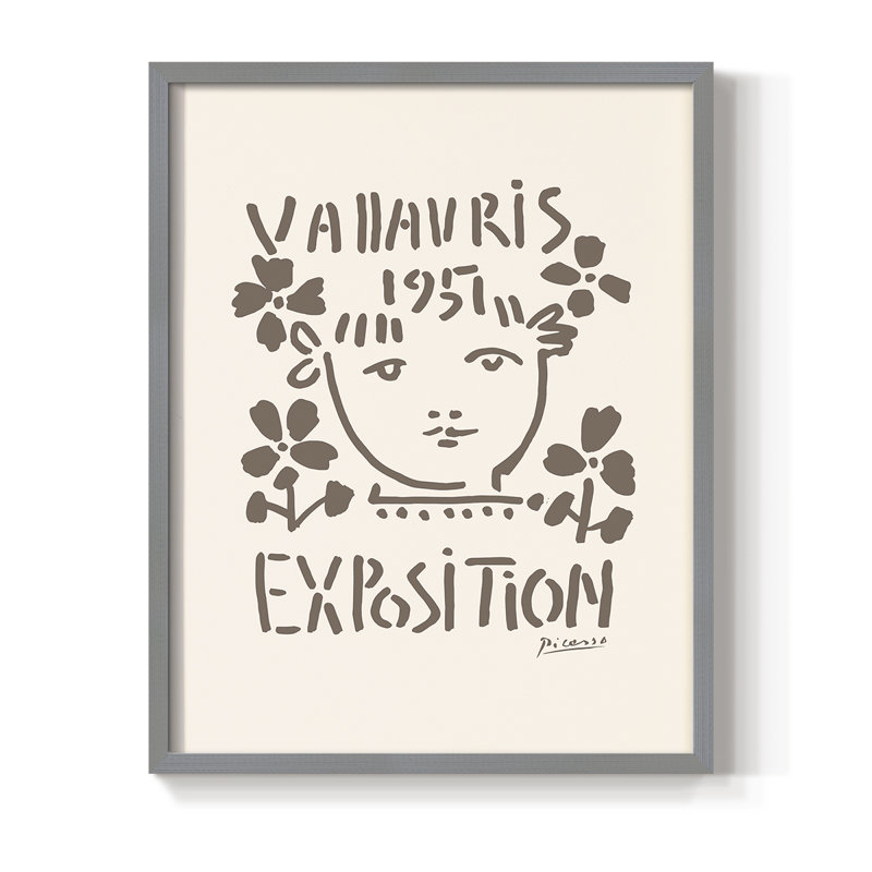 Matisse CCXVII, reproduction d'art encadrée - bois massif, H 15 po x l 12 po, Gris