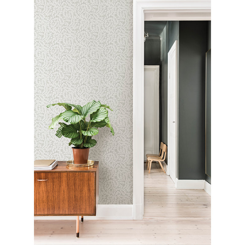 Rouleau de papier peint botanique L 33 pi x l 20,9 po Vesa, gris
