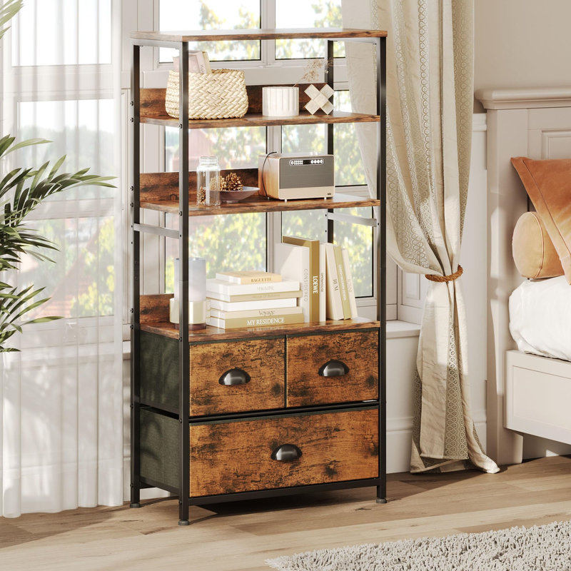 Aizlynn 118cm H x 58cm W Metal Etagere Bookcase