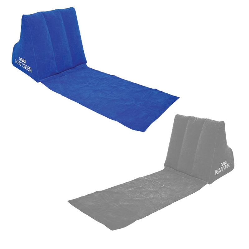 The Lazy Wedge Inflatable Lounger Blue & Grey - Set of 2