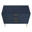 Commode cannelée 35 "de couleur bleu nuit Dumbo (3 tiroirs)-996966295
