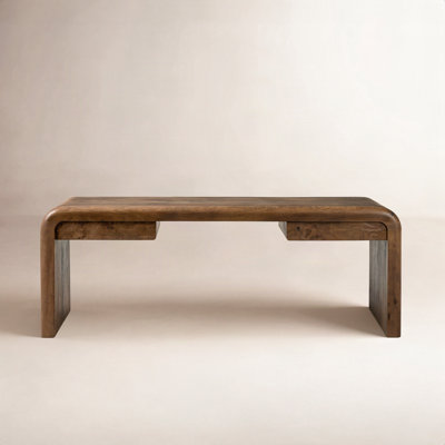 70" Burl Oak Writing Desk