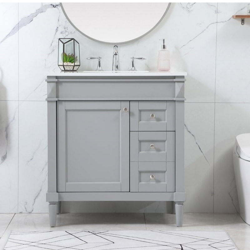 Ensemble de meuble-lavabo simple 32 po Readington, gris