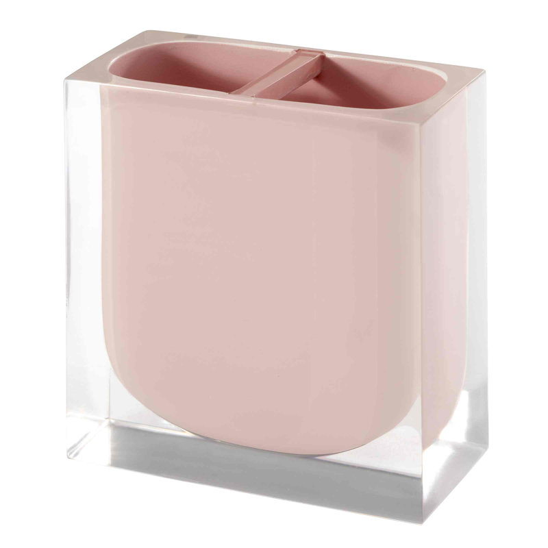 Pink Resin Modern 4-Piece Bathroom Accessory Set