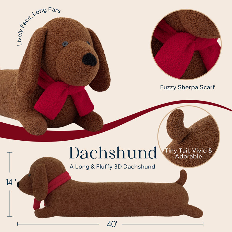 Coussin Phantoscope Christmas Animal Series, Coffee Dachshund