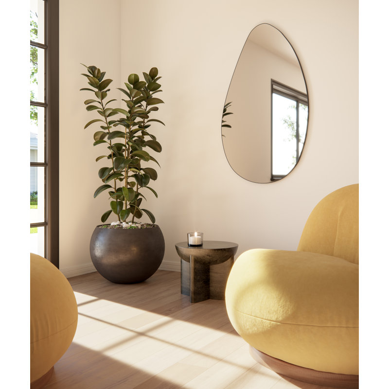 Miroir Starla, Noir, 28 po x 48 po, Asymétrique