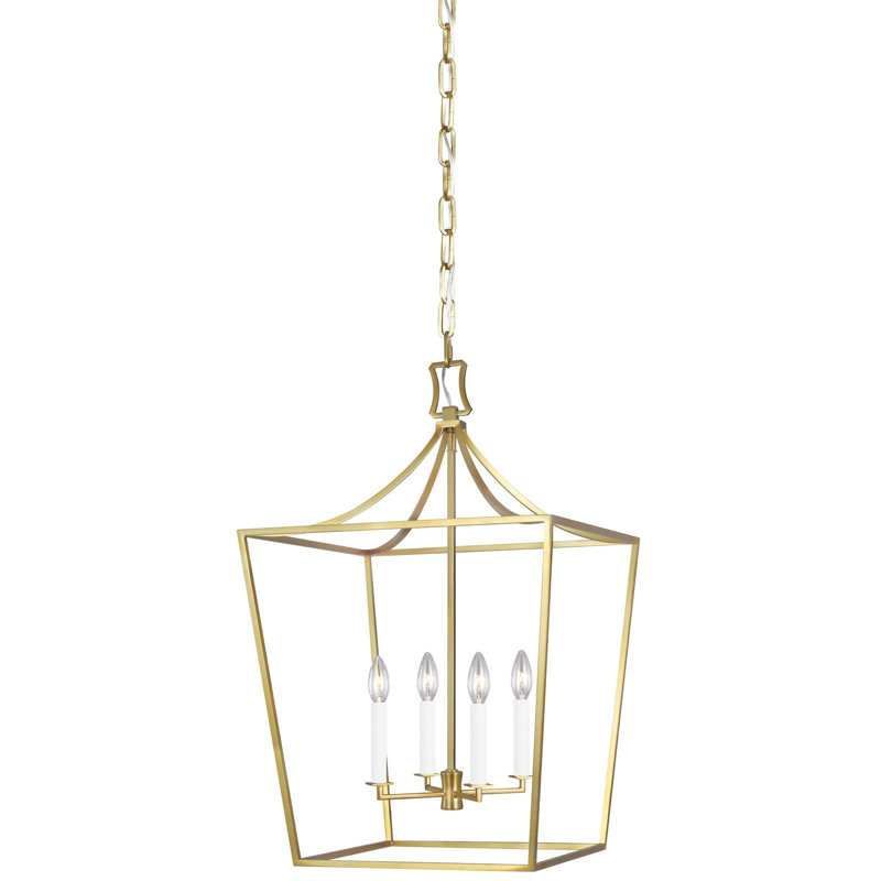Southold 4 - Light Chandelier, Burnished Brass, 27.62" H x 18" W x 18" D