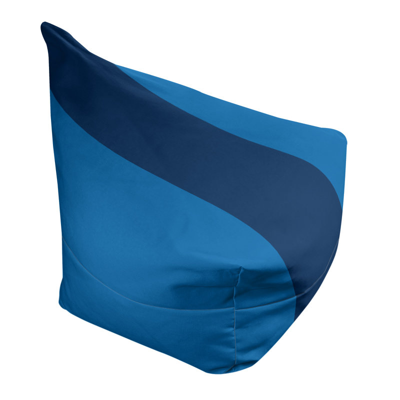 Bean Bag Chair & Lounger, 31" x 38" x 42", Blue/Navy/Blue