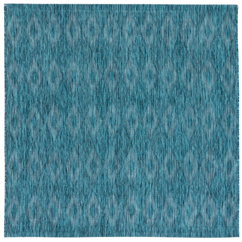 Tapis d'intérieur / extérieur géométrique à vaisselle, Carré 6 pi 7 po