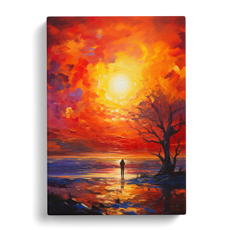 Sunset Action Painting - Print, 50cm H x 35cm W x 3cm D