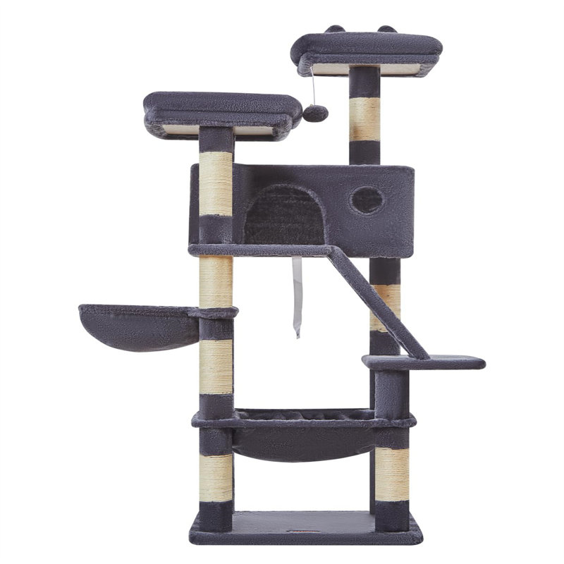 Evonda Cat Tree, 12.2" H x 18.11" W x 20.47" L, Dark Grey