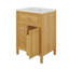 Ensemble de meuble-lavabo simple 24 po avec lavabo, armoire de rangement simple autoportante avec un tiroir rabattable, 2 tablettes de rangement et 2 tiroirs-1322742406