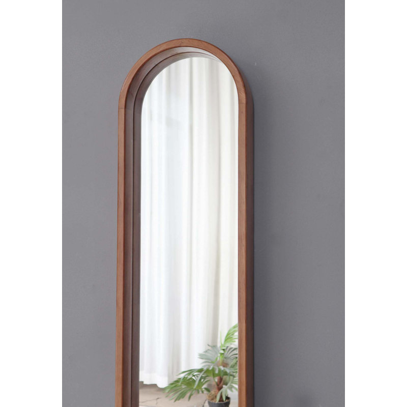 Decorative Rubber Frame Mirror With Elongated Oval Frame