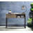 Rustic Oak And Black Writing Desk With Drawer And Shelf
