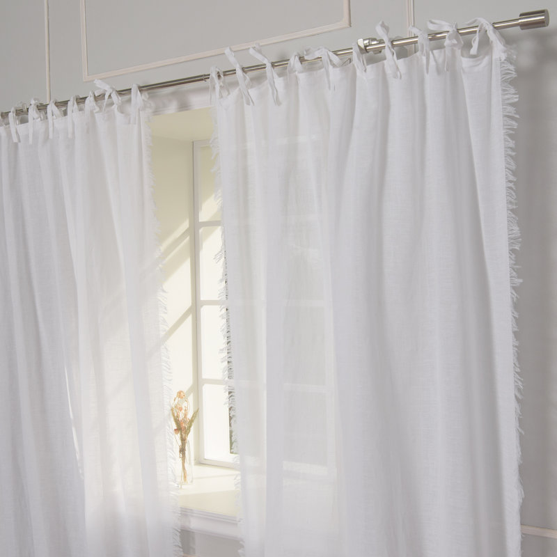 Natasha Sheer Curtain, White, 52" W x 96" L