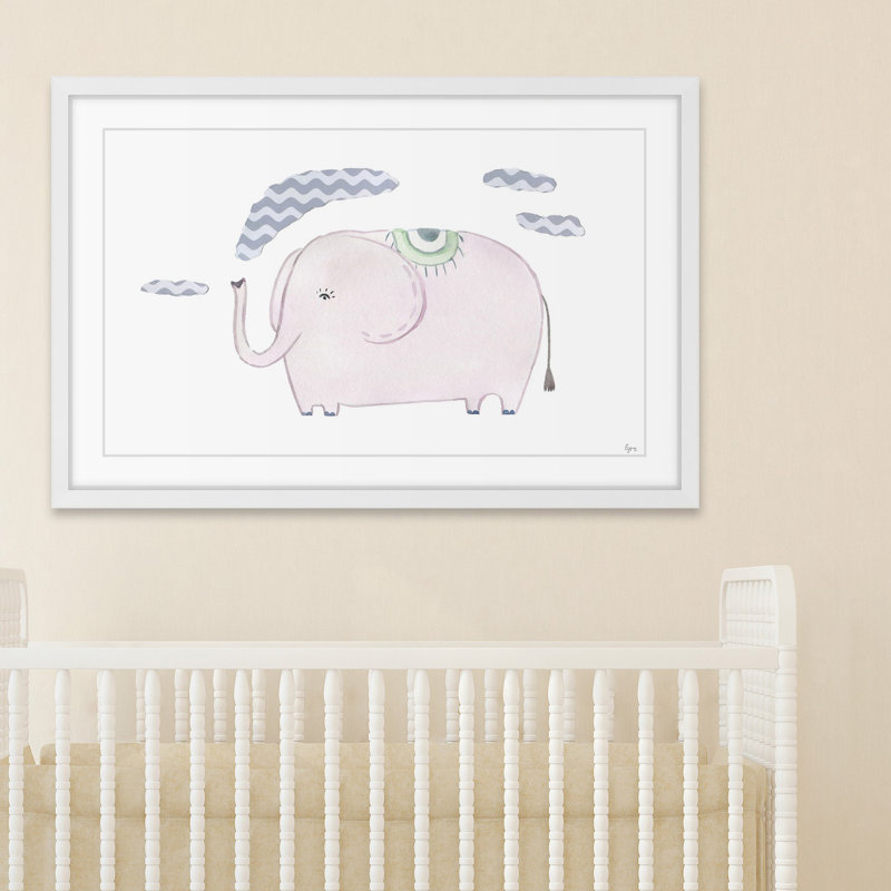 «Puffing Elephant II», reproduction encadrée, H 20 po x l 30 po x P 1,5 po