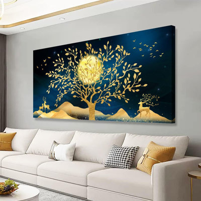 Canvas Wall Art Prints For Living Room And Bedroom Decor Landscape Painting With - Abstract Artwork For Modern Home Decorations- 20X40 Inches