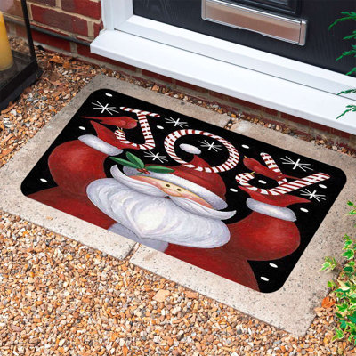 Paillasson en PVC durable pour Noël, 15,7 po x 27,6 po | Matériau 100% PVC, antidérapant | Conception festive des Fêtes, parfaite pour une utilisation intérieure et extérieure, facile à nettoyer, ajoute de la joie à votre entrée de maison
