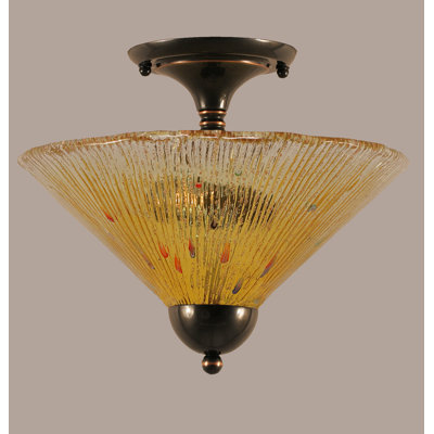 Semi-Flush 2 Bulbs With 12" Glass
