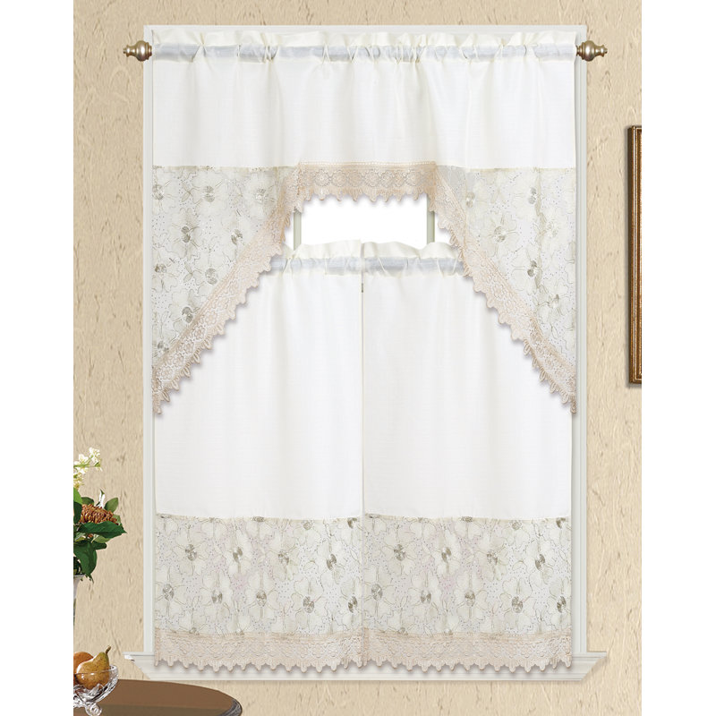 Luitwin Swag Kitchen Curtain, Beige