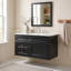 Meuble-lavabo mural en bois aggloméré 36 po à fermeture en douceur intégré avec tiroirs et lavabo simple en céramique à 3 trous 36 po-646743990