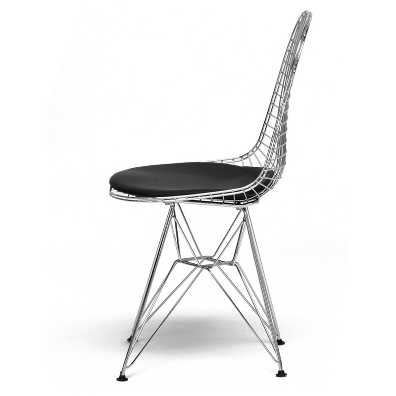 Chaise d’appoint à lattes en métal en chrome Bridgit