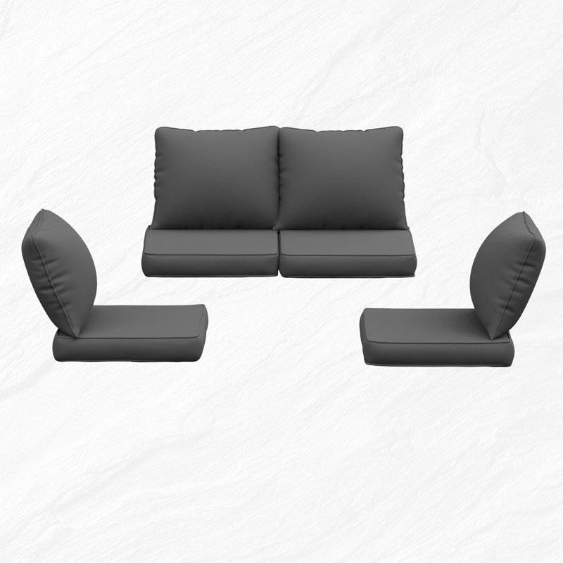 Ensemble de coussins de remplacement pour l'extérieur de 4 po d'épaisseur - 4 coussins de siège, 4 coussins de dossier, Gris