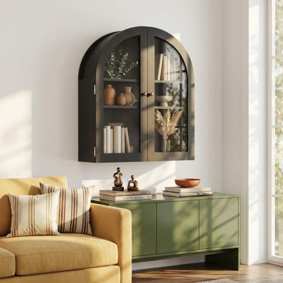 Solid Wood Oval Accent Cabinet