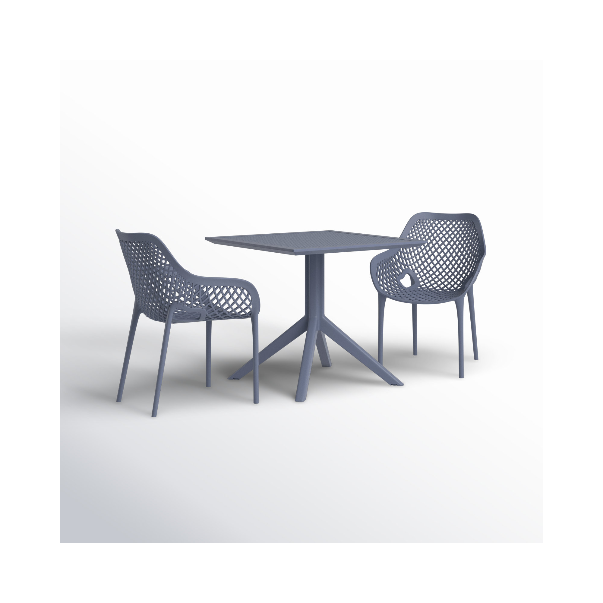 Farrah Square 2 - Person Bistro Set, Dark Gray