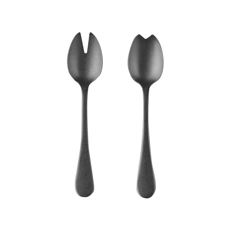 Couverts à salade Natura (fourchette et cuillère), Or noir