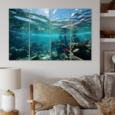 Teal Ocean Marine Majesty Under Water - 4 pièces sur toile tendue