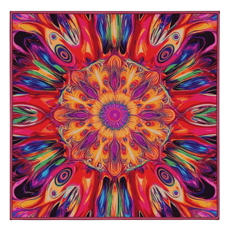 Neon Reverie Rug, Square 7'