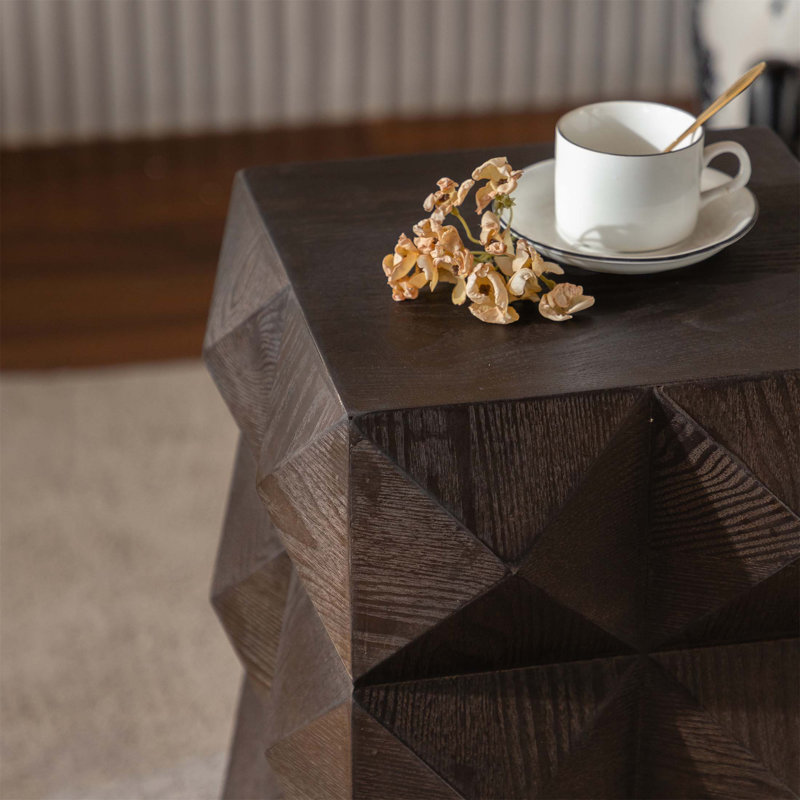 Three - dimensional Embossed Pattern Designed Retro Side Table with Meticulous Craftsmanship, Ideal for Adding Vintage Charm to Your Space