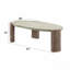 Table basse 1 pièce blanche avec pieds au fini chêne