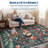 Botanical Floral Washable Rug for Living Room Non Slip Indoor Soft Low Pile Non-Shedding Carpet for Bedroom Nursery Playroom-1258655094-1258655089