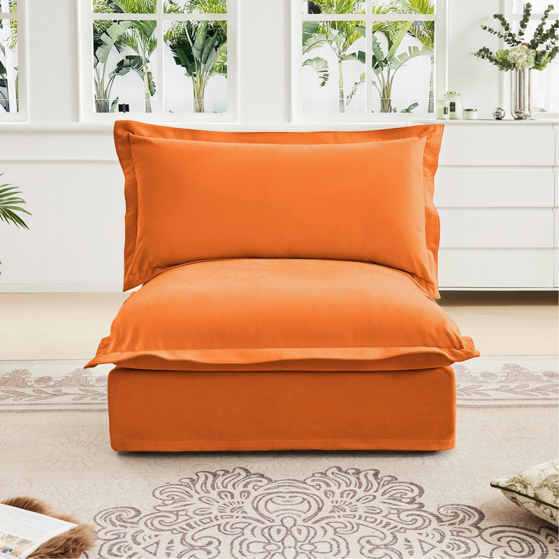 Canapé sans accoudoirs Koala - Orange, Chenille orange