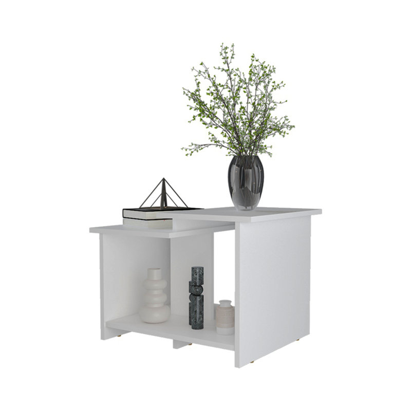 Table basse avec rangement ouvert, Blanc
