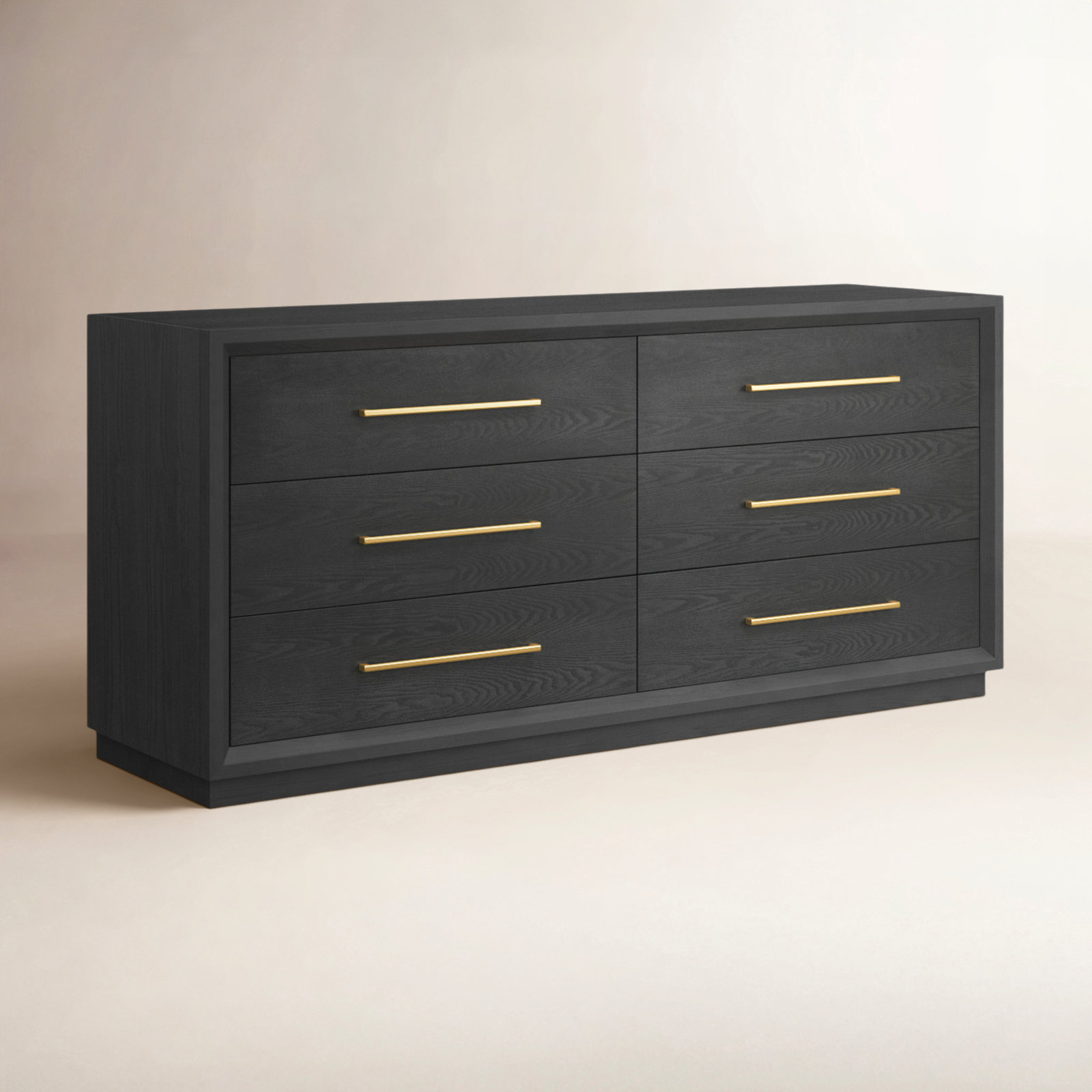 Langley 67.99" W 6-Drawer Double Dresser, Gray