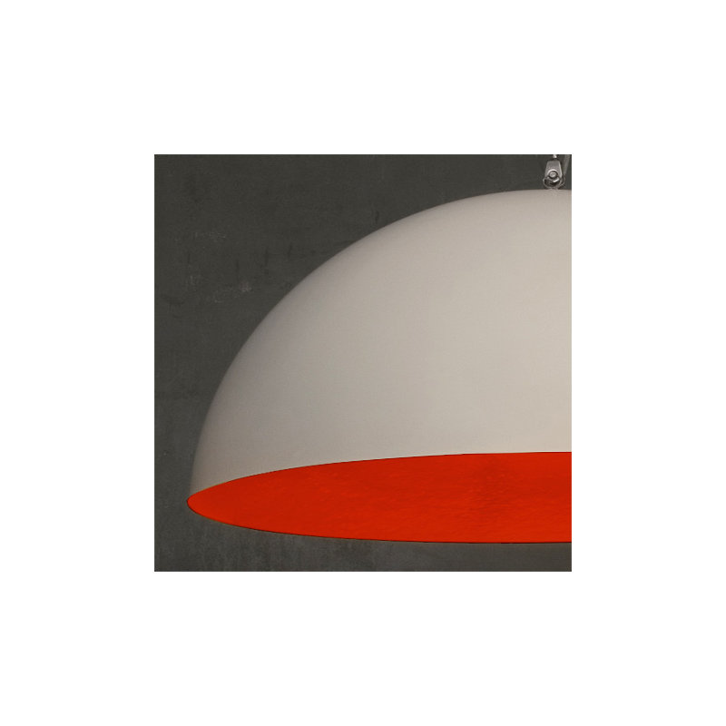 1 - Light Chrome Dome Pendant, White/Red