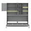 Lit escamotable simple horizontal avec armoire de rangement, lumière DEL, bibliothèque et tablettes-114243707