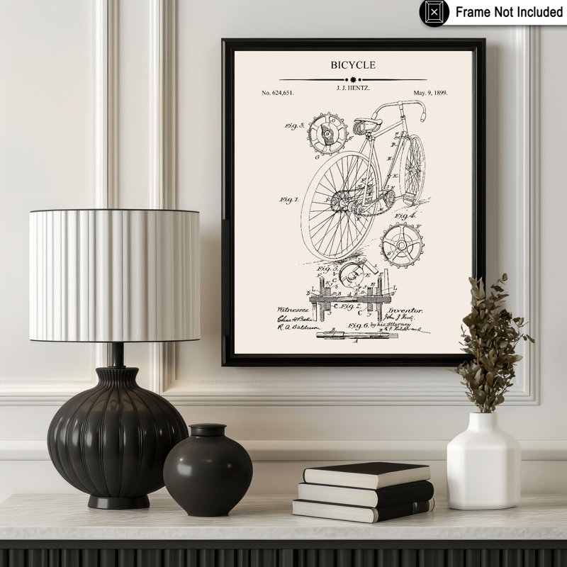 Plan de bicyclette no 3, Sans cadre, Affiche, H 18 po x l 24 po