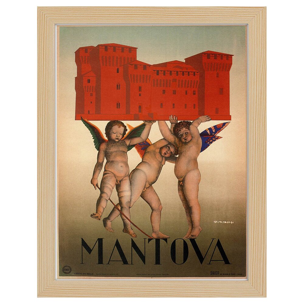 Leinwandbild Vintage Tourist Poster Mantova