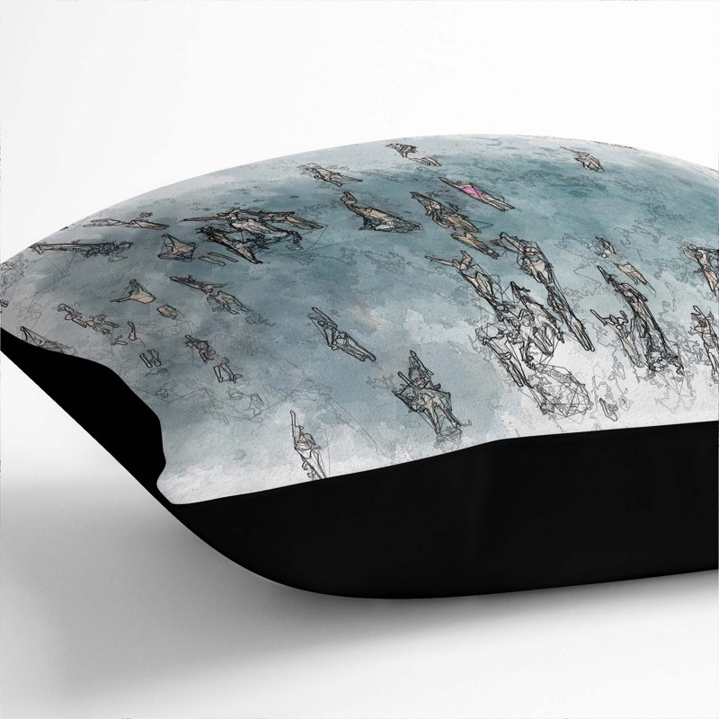 Square Throw Cushion, 40cm H x 40cm W x 15cm D, Black