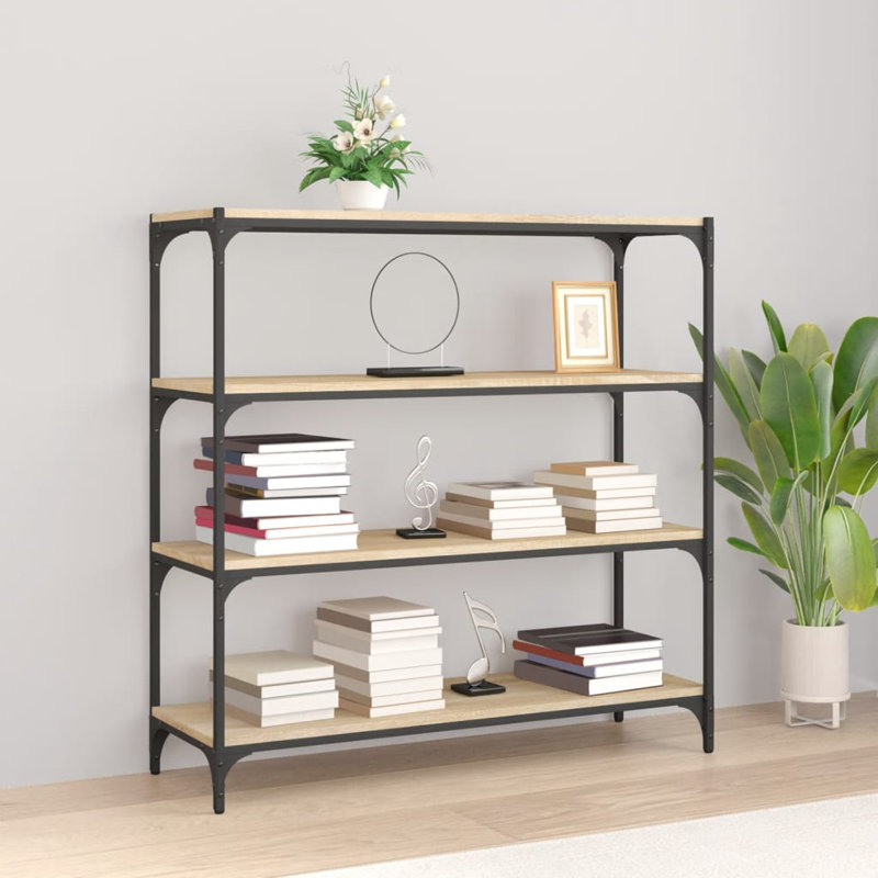 Henschler Bookcase, Brown, 100cm H x 100cm W x 33cm D
