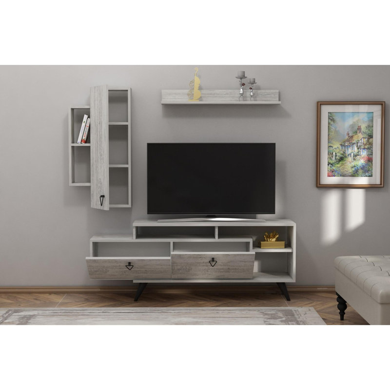 Bardhyle Unfinished TV Stand for TVs up to 65", Grey